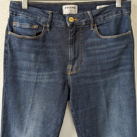 Frame Denim Le Crop Mini Boot Sidewinder Dark Wash Size 30 - Picture 3 of 15